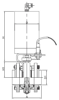 pneumatic-sanitary-flanged-butterfly-valve-din-hygienic-valve